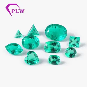 Provence gem 10*12mm oval cut hydrothermal synthetic clear Columbian emerald stone price per carat