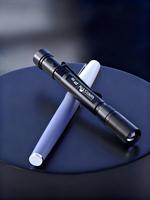 Lampe torche stylo en alliage d'aluminium étanche et zoomable, rechargeable par USB, LED haute luminosité, avec clip de poche pour le camping et l'EDC