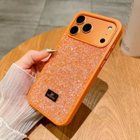 Étui de luxe scintillant en diamant XP1009 pour Apple 17 Pro Max, coque de protection intégrale tendance en strass électroplaqué de marque