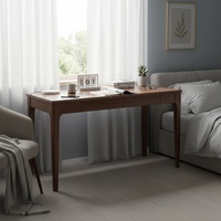 Bureau en bois massif de style moderne du milieu du siècle avec tiroirs, bureau debout aux bords lisses, bureau à domicile pour l'étude, la chambre ou le bureau