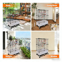 Prix de gros d'usine Cage à oiseaux en acier inoxydable durable pour une utilisation intérieure facile à nettoyer Cage à oiseaux Cage à perroquet gris africain