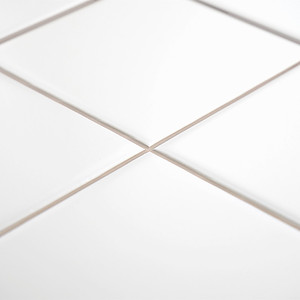 Piastrella bianca opaca 20x20 pre-tagliata, formato 10x10, per rivestimento di pareti e pavimenti - Product Image 4