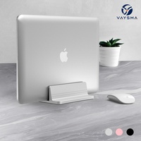 Support vertical pour ordinateur portable en aluminium à fente unique, réglable en largeur, organisateur de bureau peu encombrant pour la maison et le bureau