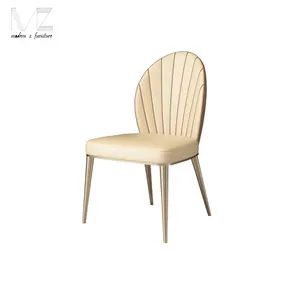 Wholesale Design Restaurant Chair Furniture Easy Cleaning Modern Stainless Steel Dining Chairs with Metal Legs Gold