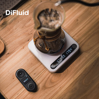 DiFluid BCS Kaffee-Extraktionskit TDS-Refraktometer Ti Weiße Espresso-Waage mit Durchflussmessung für Spezialitäten-Kaffeeröster