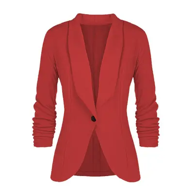 Office Ladies Blazer Long Sleeve Turn-down Collar Slim Waist Short Blazers Female Autumn Spring Jacket