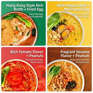 Bol de Ramen Instantané Asiatique Premium 166g Saveur Bœuf Épicé & <span class=keywords><strong>Tomate</strong></span> Riche, Assortiment Authentique de Nouilles Gourmandes pour les États-Unis - Product Image 3