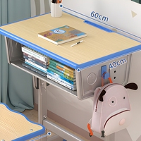 Ensemble bureau et chaise pour enfants avec rangement ouvert, hauteur réglable pour l'étude en classe et les devoirs