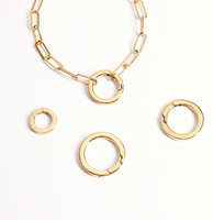 Connecteurs de mousqueton à ressort en acier inoxydable de 18 à 30 mm, fil plat rond, détachable, pour la fabrication de bijoux en DIY