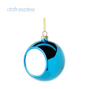 Enfeites expressos para o natal, enfeites azuis e transparentes com bolas de 6cm para o natal