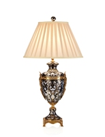 Décor à la maison luxe noir or artisanat céramique fleur laiton Vase Antique chinois métal porcelaine Vase