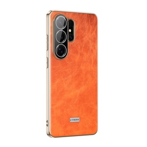 เคสโทรศัพท์มือถือหนัง PU ชุบเคลือบแบบธุรกิจ สำหรับ Samsung S26 S24 S25 Ultra พร้อมฟิล์มเลนส์ HD ป้องกันแรงกระแทก - Product Image 1