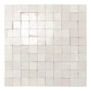Piastrella Zellige Bianca 25x25 Cm Smaltata con Bordi Irregolari - Product Image 2