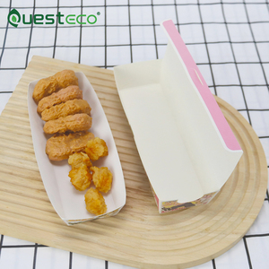 Plateau en papier d'emballage à emporter de carton imprimé personnalisé jetable pour frites, hot-dog, hamburger et collations - Product Image 3