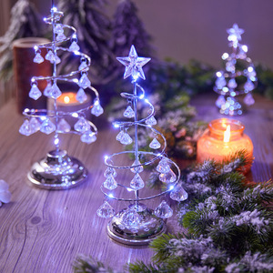 <b>Christmas</b> decorations: wrought iron illuminated desktop <b>Christmas</b> <b>tree</b>, crystal <b>Christmas</b> <b>tree</b> night light, <b>Christmas</b> gift - Product Image 3