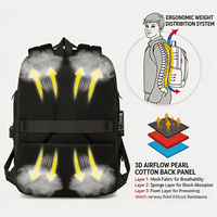 Sacs d'ordinateur pour hommes, grande capacité, logo personnalisé, sacs de voyage d'affaires, sacs à dos pour ordinateur portable durables, imperméables, avec port USB