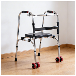 Factory Wholesale Elderly <strong>Walking</strong> <strong>Aids</strong> <strong>With</strong> <strong>Seat</strong> Chair Folding <strong>with</strong> Wheels Portable Folding Rollator Walker - Product Image 4