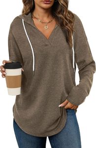 Womens thời trang Tops Hoodies cho phụ nữ áo thun quá khổ Áo nỉ dài tay áo sơ mi lỏng phù hợp - Product Image 5