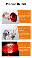 Lampe chauffante infrarouge lointain industrielle en verre de quartz robuste, épaissie, rouge, 220V/110V, pour le maintien au chaud des animaux – Meilleure vente