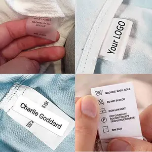 Custom Color Waterproof Sticker Woven Cloth Labels For Fabric Garments Labels