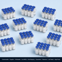 Poudre lyophilisée de peptide de haute pureté NAD+ polypeptide, matières premières cosmétiques, blanchissant et hydratant, flacon en verre, poudre bleue
