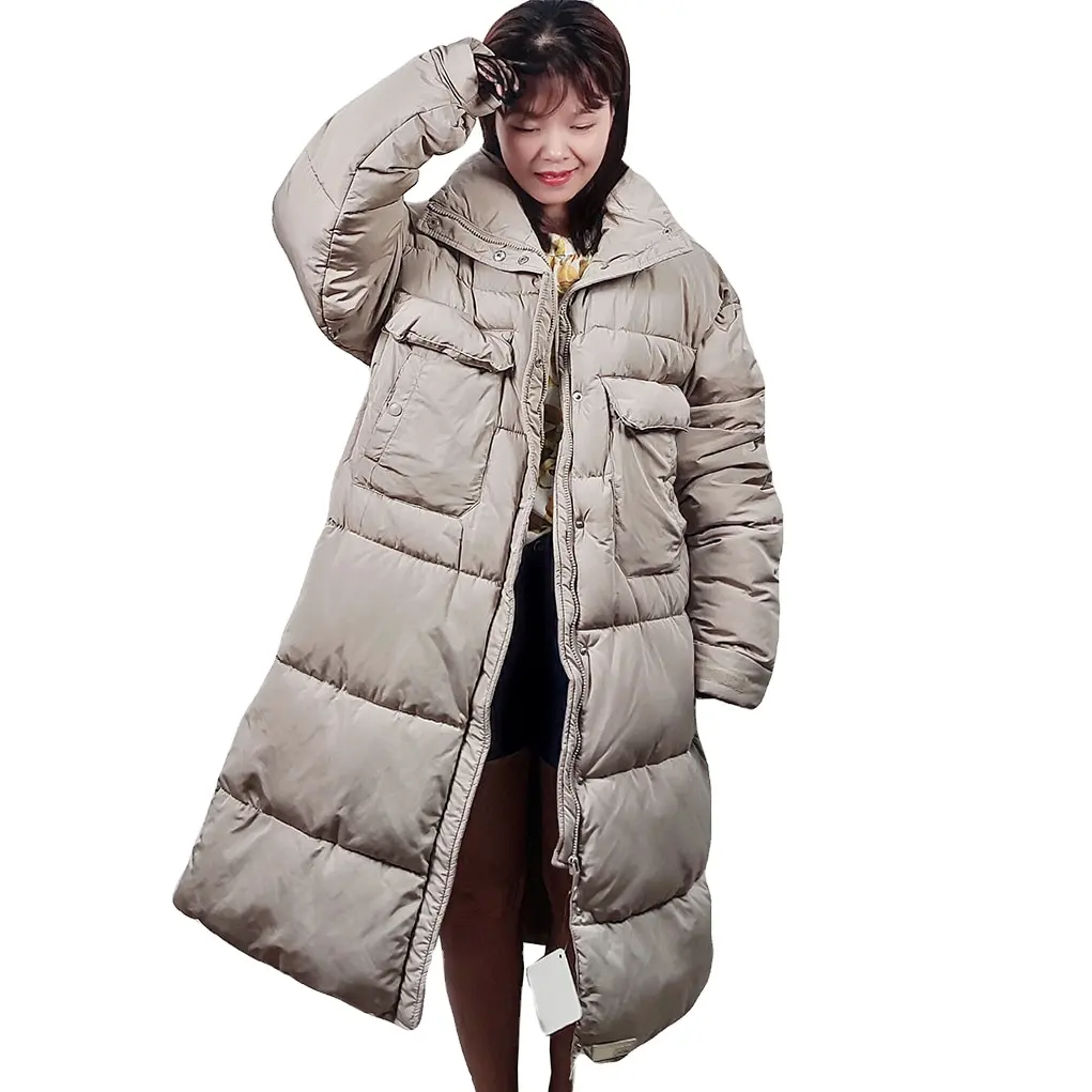 महिलाओं के सर्दियों बेज बॉम्बर लंबी जैकेट यूरो जैकेट और कोट