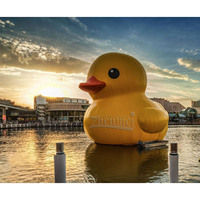 Zhenmei Personnalisé 13 pieds Canard jaune Ballon gonflable en caoutchouc Canard jaune géant Ballon gonflable En stock pour la vente