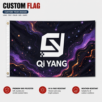 Banderoles promotionnelles imprimées numériquement, drapeaux en polyester tricoté à sublimation double face 3x5 pouces, drapeau personnalisé