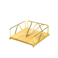Boîte à mouchoirs en bois massif moderne multicolore avec base en bois pour restaurant occidental, hôtel, café, table, cuisine, papier durable, métal
