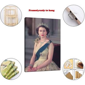 Art mural sur toile portrait royal de la reine Elizabeth II personnalisé monarque britannique décor à la maison impression sur toile arts de la reine Elizabeth II - Product Image 3
