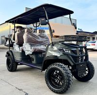 Voiturette de golf électrique WELIFTRICH 6 places, roues surélevées de 14 pouces, panneau solaire, 72V, 30 mph, autonomie de 100 km, avec chariot arrière, CE/DOT