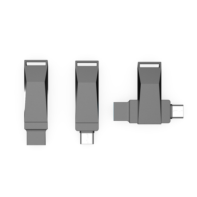 Compact Tesla Shape USB Key 2-in1 OTG Type-C Custom Branded Logo 128GB Pendrive for IOS Android Windows Mac