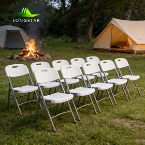 Silla Plegable Resistente de Plástico Blanco HDPE para Jardín, Color Personalizado, Ligera, para Eventos al Aire Libre, Convertible - Product Image 1
