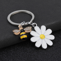Nouvelle Annonce : Porte-clés en Alliage avec Pendentif Miniature Abeille et Fleurs – Accessoires pour Sacs et Breloques