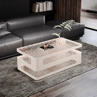 2025 moderne italien haute température en verre trempé café Table à thé luxe Simple Design salon meubles ensemble de haute qualité
