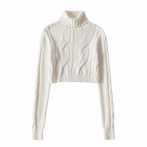 <b>Women's</b> Long Sleeve Slim Fit Knitted Sweater New Fashion Trends Casual <b>Turtleneck</b> <b>Top</b> with Solid Color <b>for</b> Winter - Product Image 2