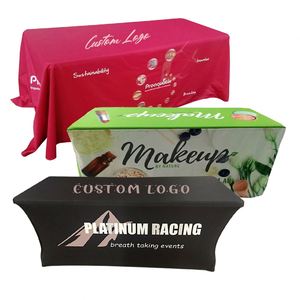 Cubierta de Mesa Portátil Ecológica de Spandex de 6 Pies con Impresión Digital Personalizada para Fiestas y Eventos - Product Image 1