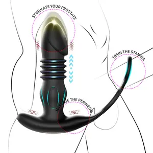 צעצועי מין לגברים לעיסוי פרוסטטה אפליקציית ויברטור שלט רחוק רוטט דחיפה דילודים תקע תחת אנאלי עם טבעת זין כפולה