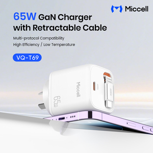 <span class=keywords><strong>Chargeur</strong></span> universel rapide Miccell 65W pour iPhone avec câble USB, <span class=keywords><strong>chargeur</strong></span> de téléphone portable haute vitesse portable pour smartphones et ordinateurs portables - Product Image 2