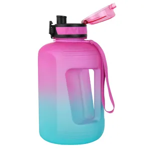 Hidrate स्पार्क बोतल पानी भूसे के साथ, petg प्लास्टिक की पानी की सुराही bpa मुक्त 64oz, प्लास्टिक की पानी की बोतल के साथ screwon ढक्कन 2.2 लीटर
