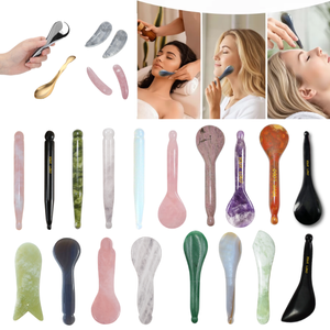 Stylo de <span class=keywords><strong>massage</strong></span> Gua Sha personnalisé avec logo, en pierre naturelle de cristal, fait à la main, pour le visage et la tête - Product Image 1