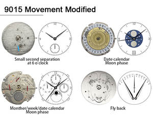 Mouvements de montres mécaniques automatiques personnalisés modifiés Miyota 9015 8215 6 heures 24 heures Accessoires de mouvements de montres Fabricants - Product Image 3