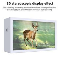 Vitrine d'affichage LCD holographique transparente 21,5 pouces 1080P FHD Android 11 2 Go 32 Go Écran BOE Télécommande CMS Affiche numérique Texte