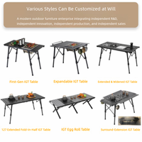 Table de camping en alliage d'aluminium, hauteur réglable, table de pique-nique pour le camping, table tactique IGT pour l'extérieur