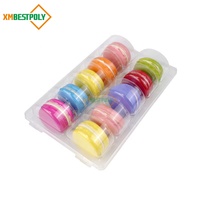 Vente en gros de barquettes à macarons à 10 trous, en plastique PLA transparent, conteneur en blister jetable, emballage pour desserts, pour biscuits