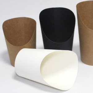 6 - 20 oz Gobelets à charcuterie et apéritifs en papier kraft blanc/marron, support incliné pour cônes, popcorn, frites - Product Image 5