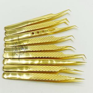 Kit de pinzas de extensión de pestañas con punta puntiaguda de acero inoxidable con diseño antimagnético, herramientas de maquillaje de etiqueta privada de 10mm de longitud - Product Image 3