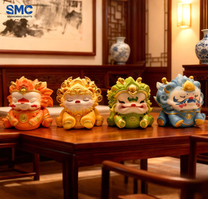 تمثال تنين مخصص من SMC، منحوتة حيوانية فنية لطيفة، زخرفة كرتونية ثلاثية الأبعاد من الراتنج، زينة مصنعة حسب الطلب - Product Image 6