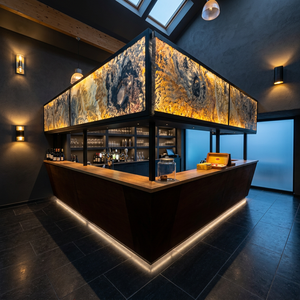 แผ่นหินวีเนียร์โปร่งแสง/แผ่นควอตซ์ไซต์วีเนียร์ ยี่ห้อ Flatstone Designs รับประกัน 5 ปี สำหรับผนังและฝ้าเพดานภายในแบบเรืองแสงทันสมัย - Product Image 3