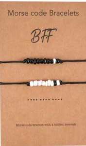 Set de 2 Pulseras BFF Unisex de Código Morse con Margarita de <span class=keywords><strong>Amor</strong></span>, Popular Pulsera de <span class=keywords><strong>la</strong></span> <span class=keywords><strong>Amistad</strong></span> para Pareja de Aleación para Aniversario de Bodas o Regalo - Product Image 5
